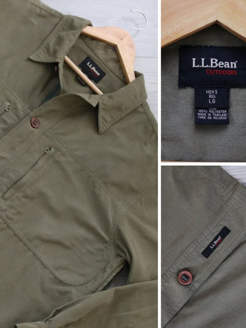 LL Bean Chore Coat Men's L Distressed Sun Faded Workwear Utility Outdoor Shacket